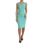 Dolce & Gabbana Green Viscose Sleeveless Bodycon Midi Dress Dolce & Gabbana Dark Sea Green