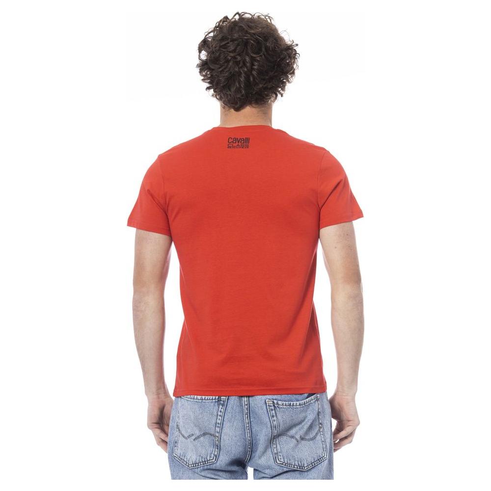 Cavalli Class Red Cotton Men T-Shirt