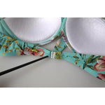 Dolce & Gabbana Mint Green Floral Print Beachwear Bikini Top Dolce & Gabbana Dark Gray