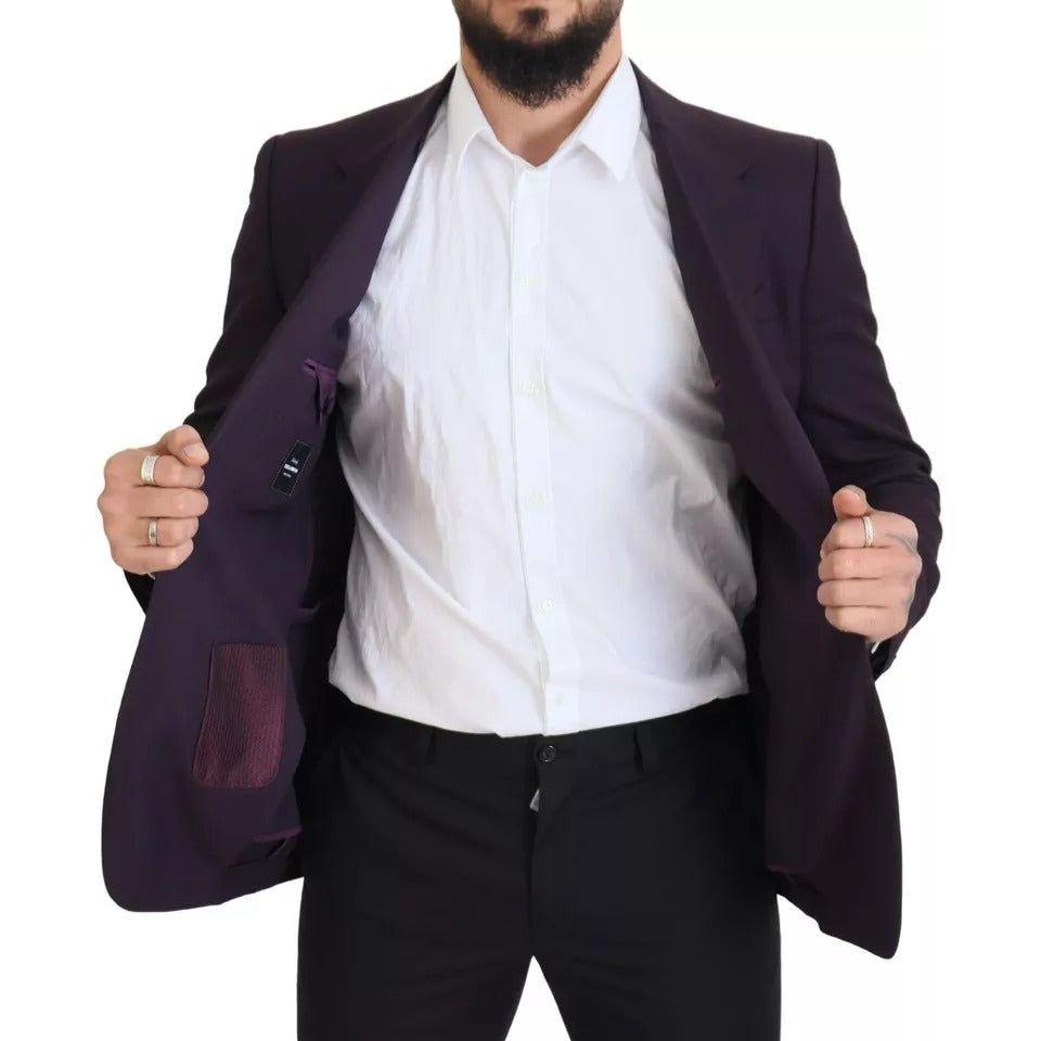 Dolce & Gabbana Purple Logo Single Breasted Wool Blazer JKT3450-52