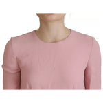 Dolce & Gabbana Pink A-line Flare Viscose 3/4 Sleeves Dress Dolce & Gabbana Rosy Brown