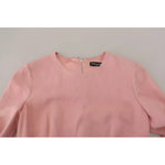 Dolce & Gabbana Pink A-line Flare Viscose 3/4 Sleeves Dress Dolce & Gabbana Rosy Brown