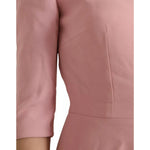 Dolce & Gabbana Pink A-line Flare Viscose Short Sleeves Dress Dolce & Gabbana Rosy Brown