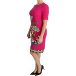 Dolce & Gabbana Pink Italia Forever Crystal Sheath Dress Dolce & Gabbana Maroon
