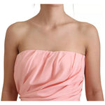 Dolce & Gabbana Pink Silk Stretch Strapless Sheath Dress Dolce & Gabbana Rosy Brown