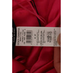 Dolce & Gabbana Silk Pink Fitted Cut One Shoulder Midi Dress Dolce & Gabbana Dark Red