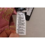 Dolce & Gabbana Sundress Pink Floral Jacquard Sleeveless Mini Dress Dolce & Gabbana Rosy Brown