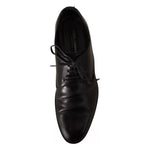 Dolce & Gabbana Black Leather Derby Dress Formal Shoes MV4039-41.5