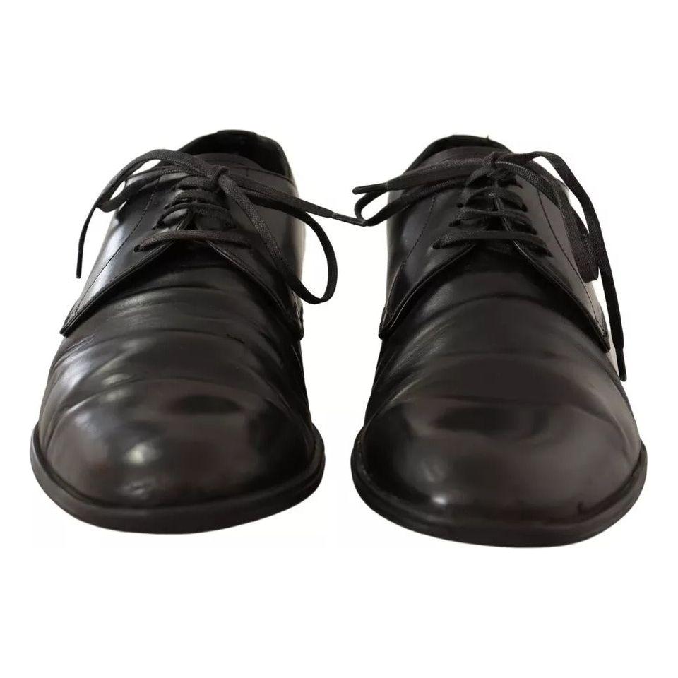 Dolce & Gabbana Black Leather Derby Dress Formal Shoes MV4039-41.5