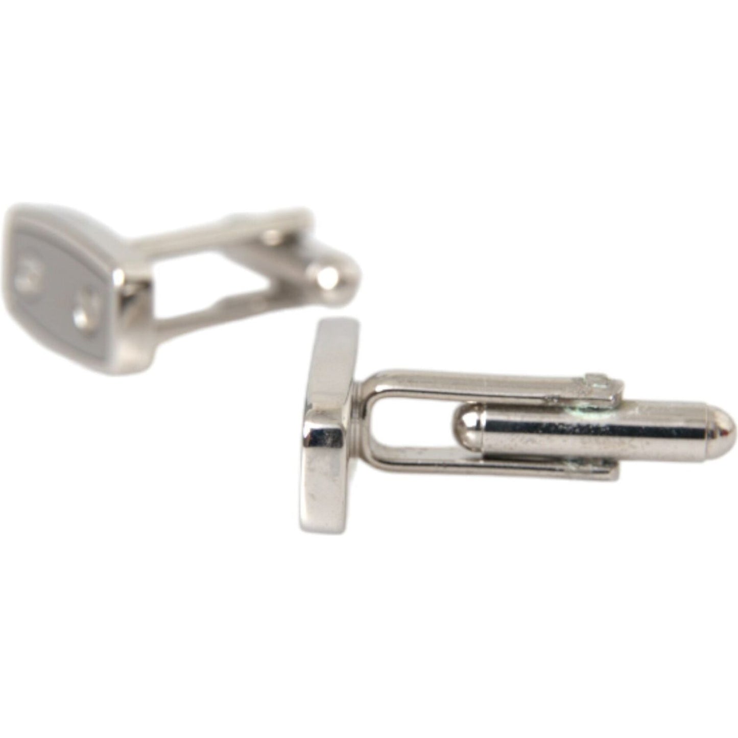 Dolce & Gabbana Silver Plated Metal Brass Pin Men Cufflinks Cufflinks