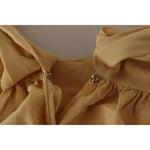 Dolce & Gabbana Mustard Ascot Collar Shirt Silk Blouse Top Dolce & Gabbana Sienna