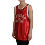 Dolce & Gabbana Red Nylon Logo Print Sleeveless Jersey Top TSH83754-40