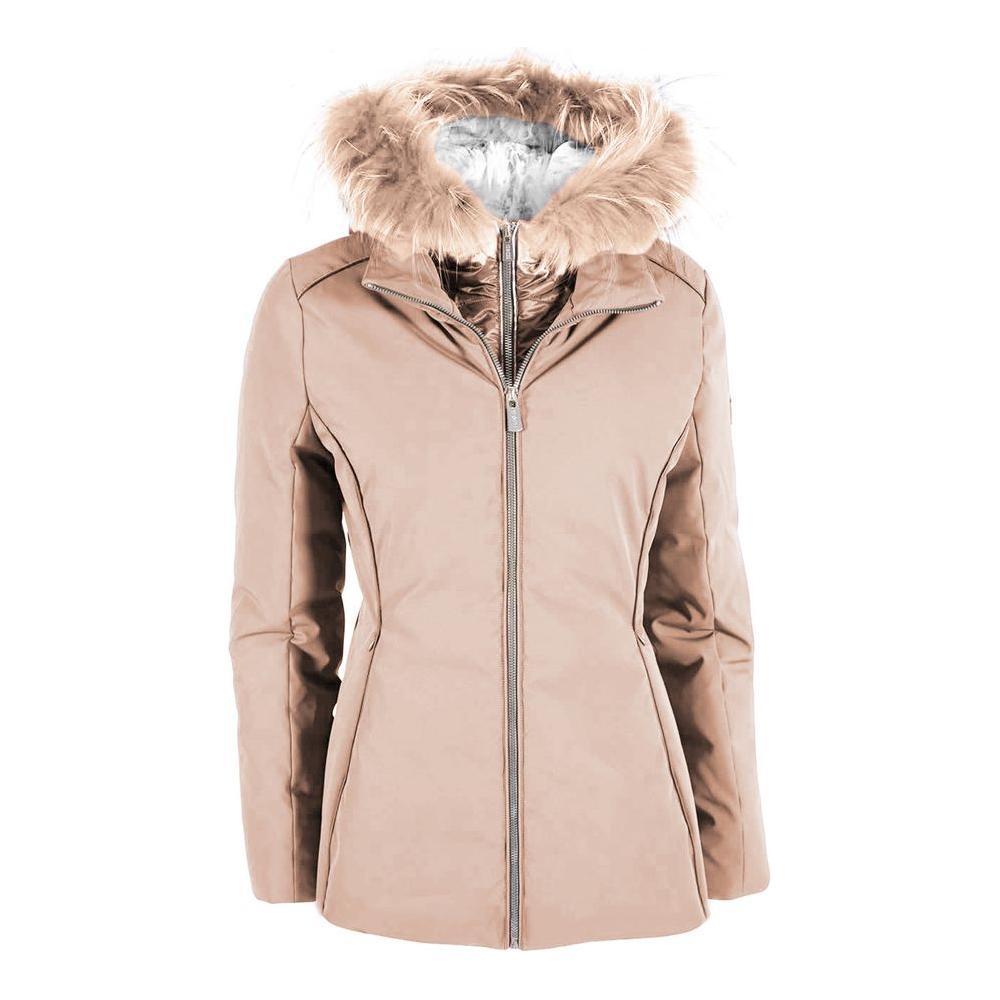 Yes Zee Beige Polyamide Women Jacket YE-7366-XXL