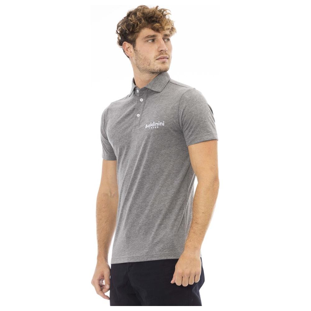 Baldinini Trend Gray Cotton Men Polo