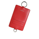 Dolce & Gabbana Red Calfskin Leather Lanyard Logo Card Holder Wallet BAG1504