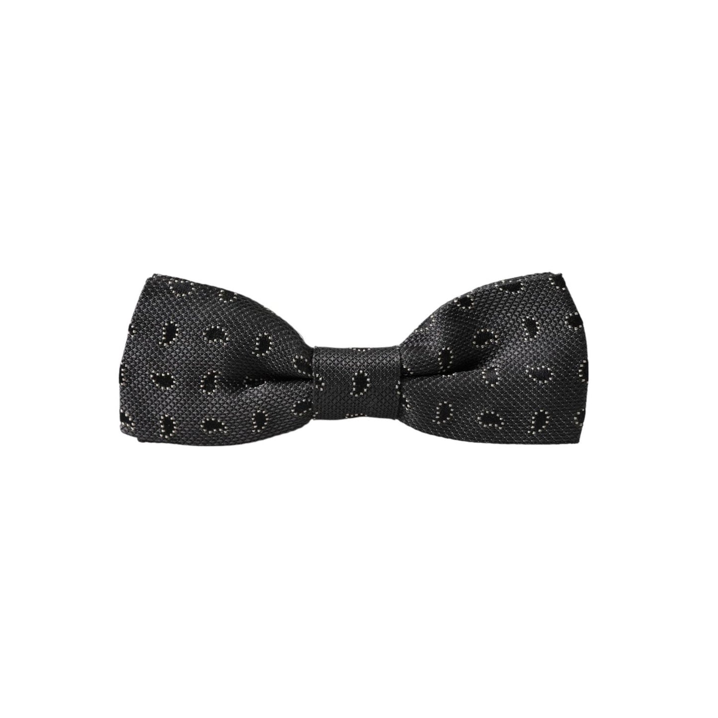 Dolce & Gabbana Black Silk Patterned Adjustable Neck Men Bow Tie FT3952
