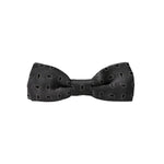 Dolce & Gabbana Black Silk Patterned Adjustable Neck Men Bow Tie FT3952