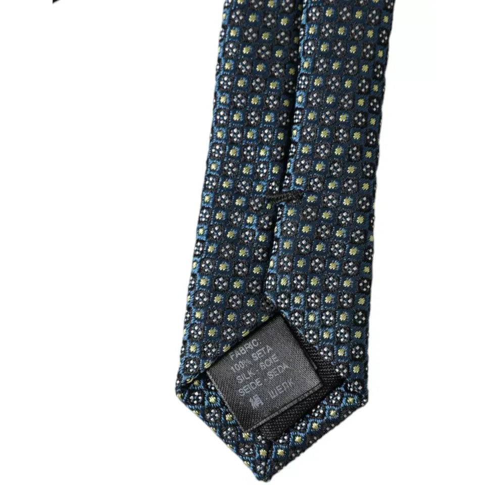 Dolce & Gabbana Green Patterned 100% Silk Adjustable Men Tie KRA3329