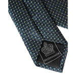 Dolce & Gabbana Green Patterned 100% Silk Adjustable Men Tie KRA3329