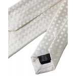 Dolce & Gabbana White Dotted Silk Classic Adjustable Men Tie KRA3372