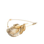 Dolce & Gabbana Gold Tone 925 Sterling Silver Leaf Crystal Chain Brooch SMY10397