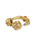 Dolce & Gabbana Gold Leather Floral Crystal Angel Headphones SMY10407