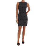 Dolce & Gabbana Gray Polka Dotted Sheath Wool Dress DR1214-1