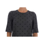 Dolce & Gabbana Chic Polka Dotted Wool Dress Dolce & Gabbana Dark Slate Gray
