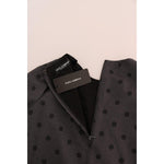 Dolce & Gabbana Chic Polka Dotted Wool Dress Dolce & Gabbana Dark Slate Gray