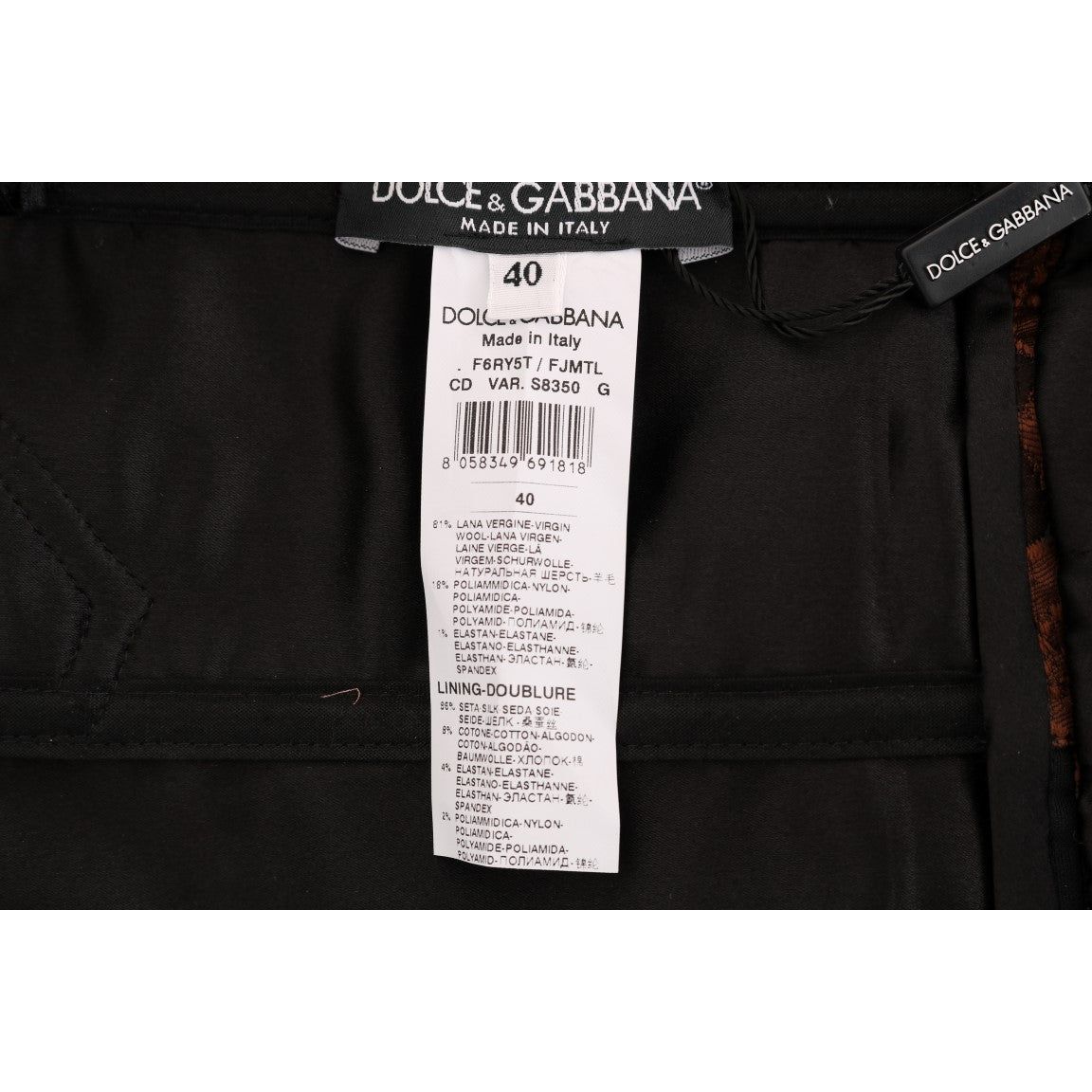 Dolce & Gabbana Black Brown Floral Brocade A-Line Dress
