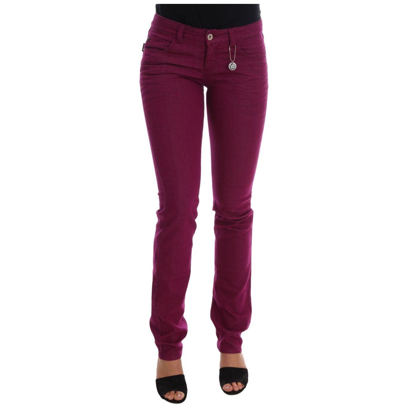 Costume National Purple Cotton Stretch Slim Denim Jeans