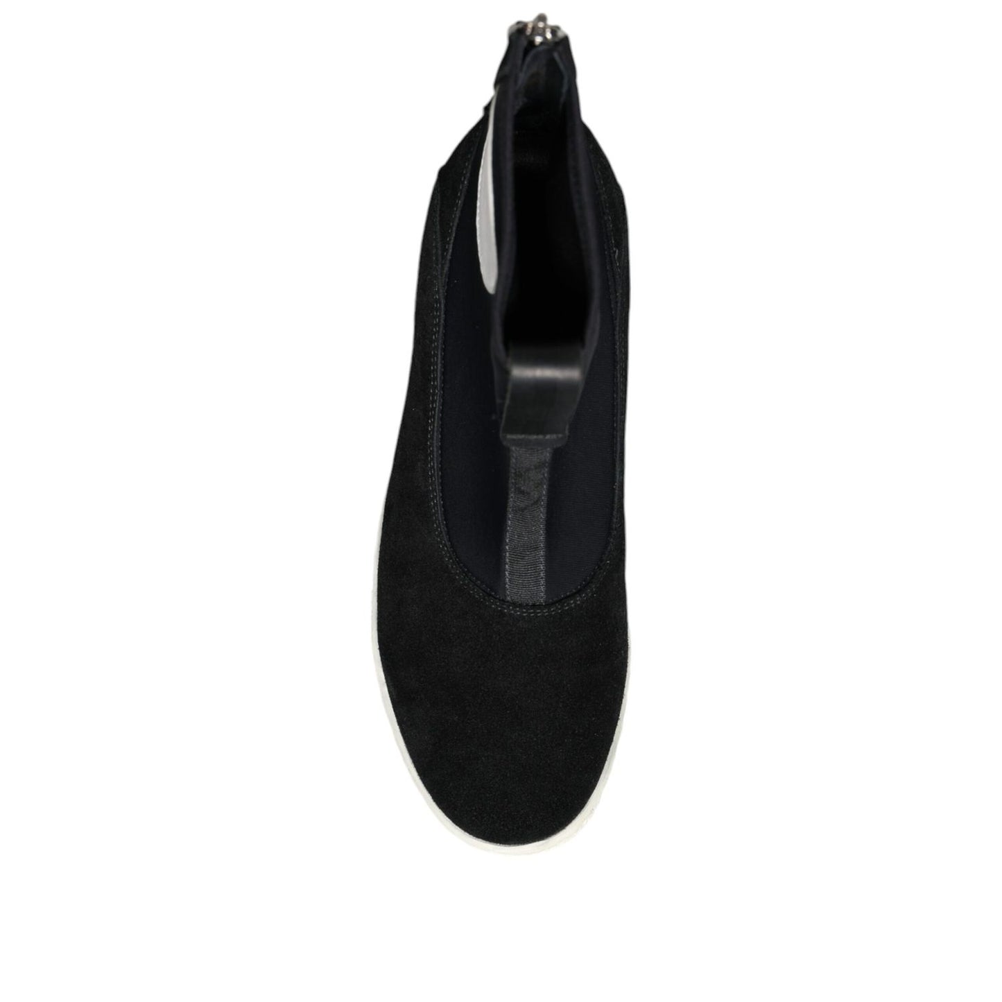 Alexander McQueen Black White Neoprene Takeshi Mid Calf Boots Shoes