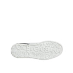 Dolce & Gabbana Black Leather Logo Portofino Sneaker Shoes