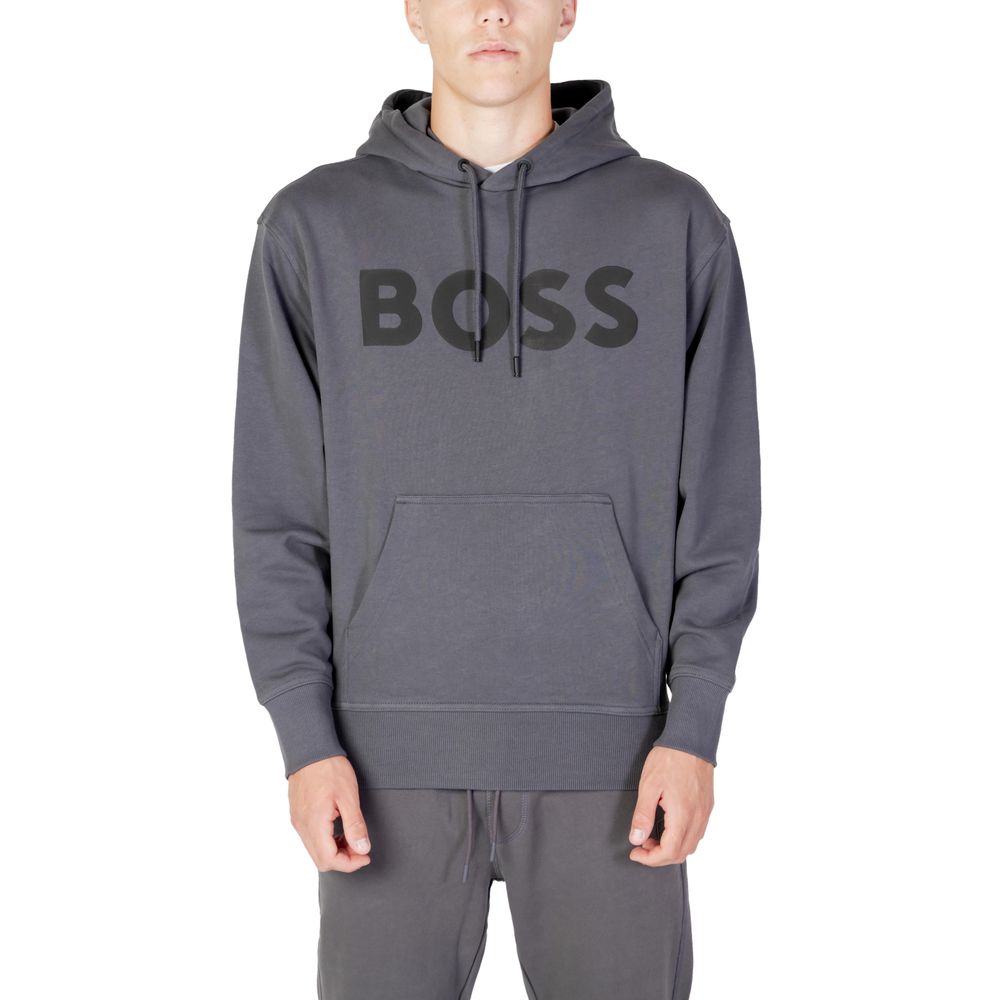 Hugo Boss Gray Cotton Hoody