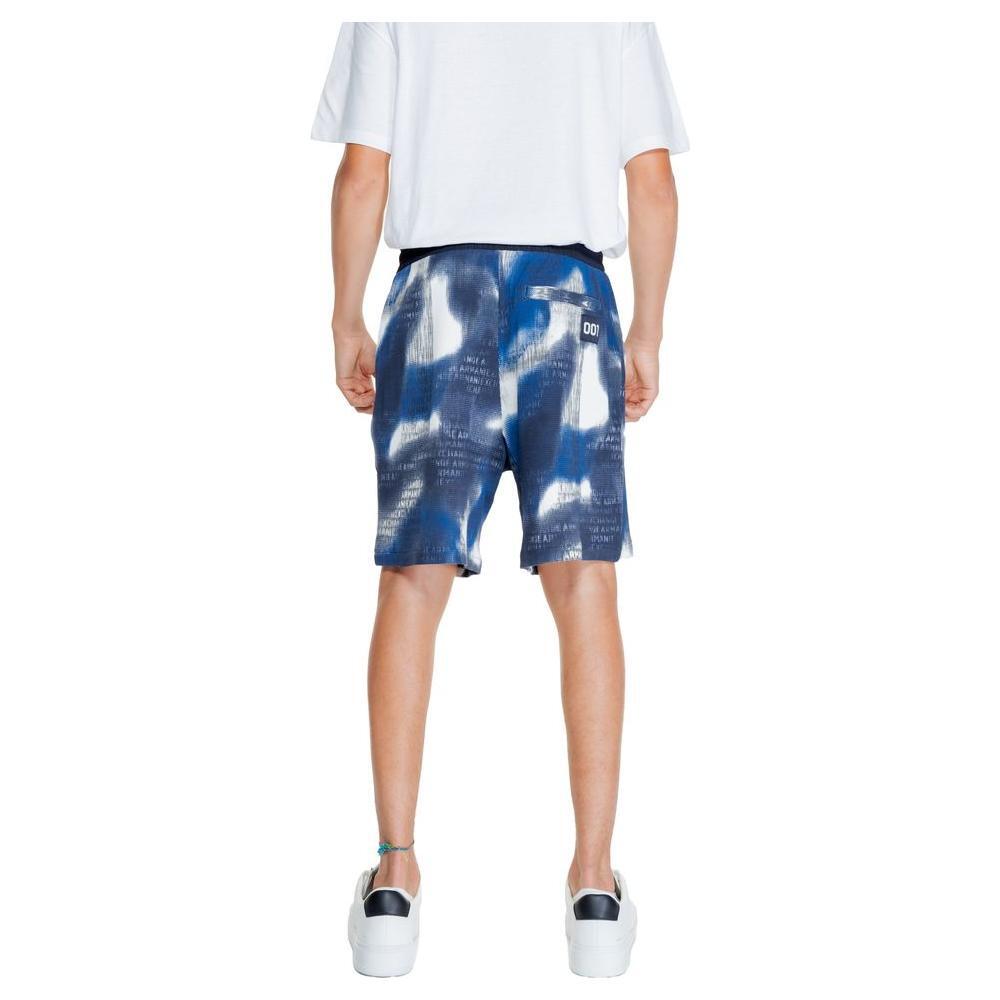 Armani Exchange Blue Cotton Bermuda Shorts