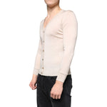Dolce & Gabbana Beige Cashmere Button Down Cardigan Sweater