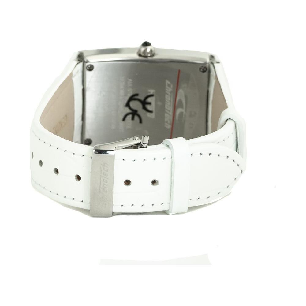 Chronotech White Leather Dress Watch
