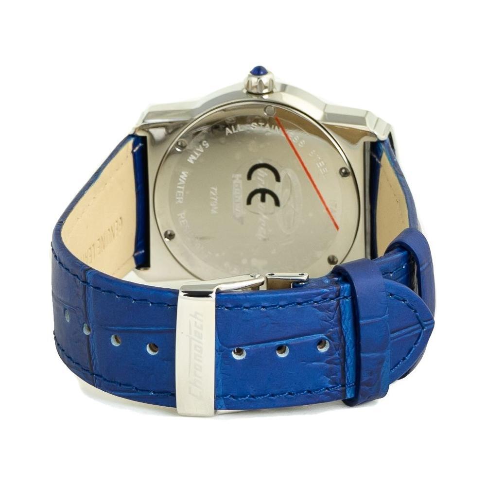 Chronotech Blue Leather Dress Watch