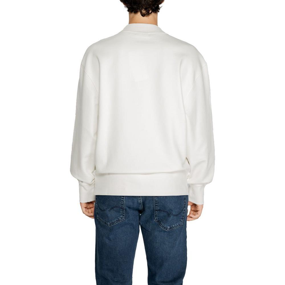 Calvin Klein Jeans White Recycled Cotton Sweatshirt