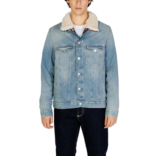 Tommy Hilfiger Jeans Light Blue Cotton Jackets & Coat