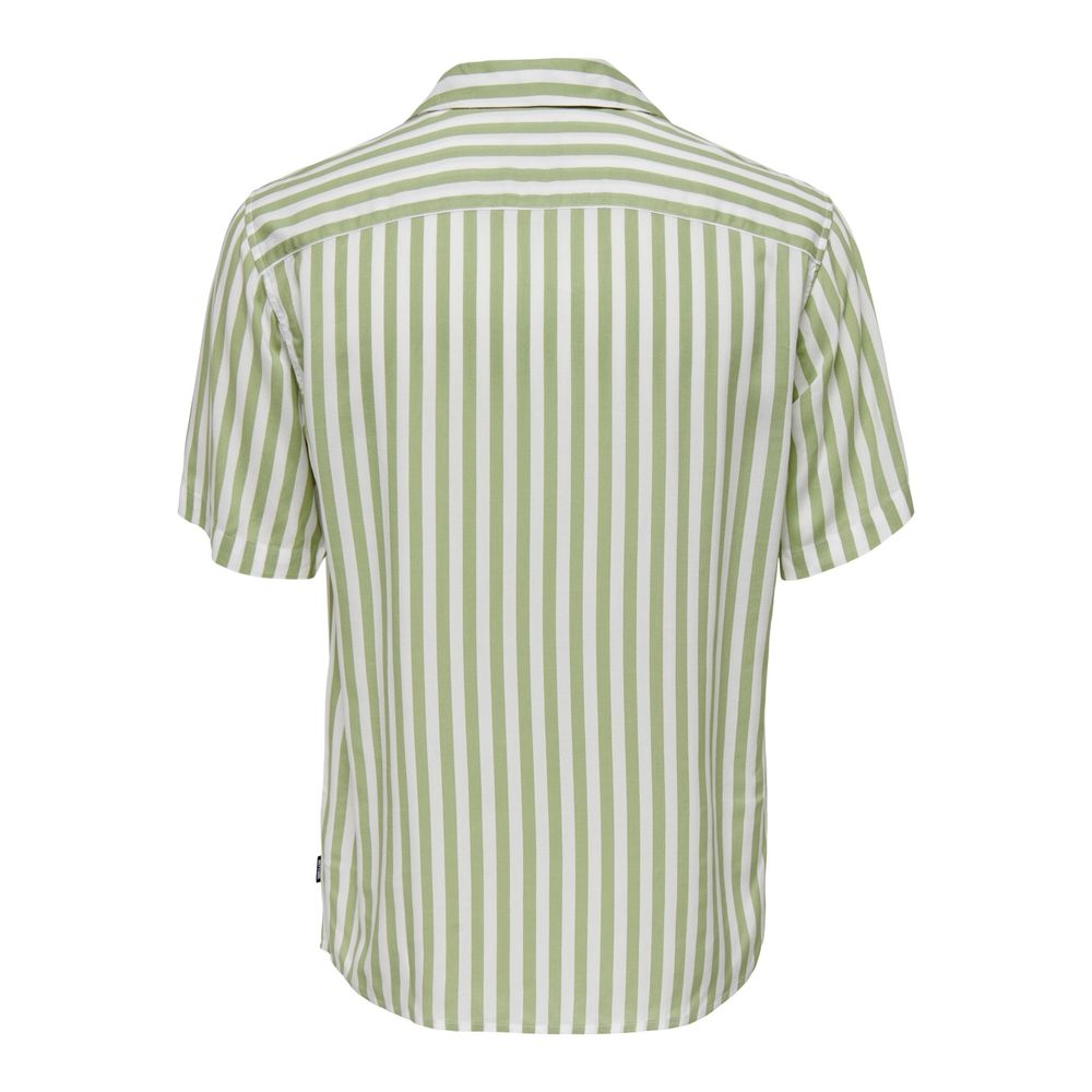 Only & Sons Green Viscose Shortsleeve Shirt