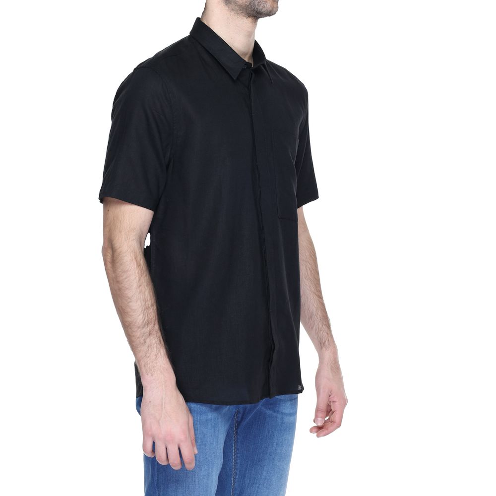 Antony Morato Black Linen Shortsleeve Shirt
