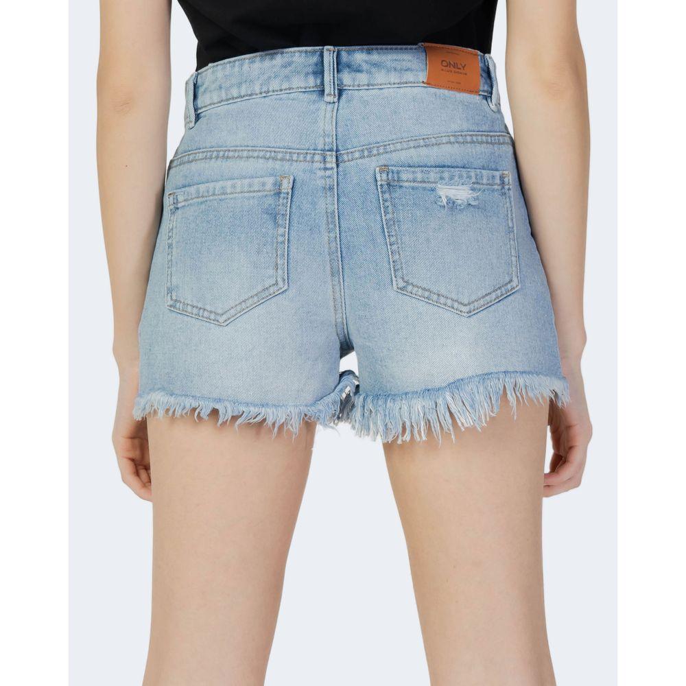 Only Light Blue Cotton Short Only Gray