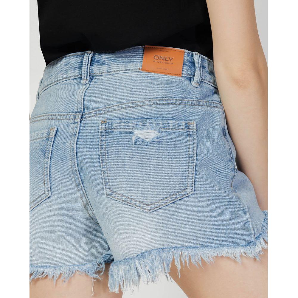 Only Light Blue Cotton Short Only Gray