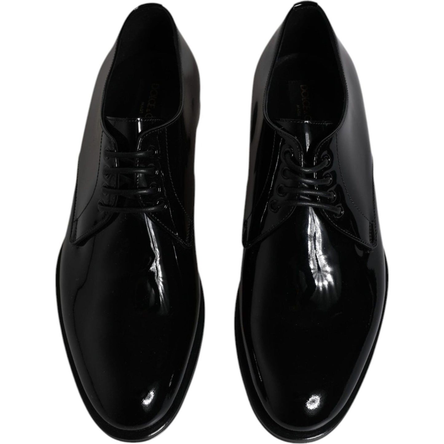 Dolce & Gabbana Black Patent Leather Derby Formal Dress Shoes