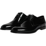Dolce & Gabbana Black Patent Leather Derby Formal Dress Shoes