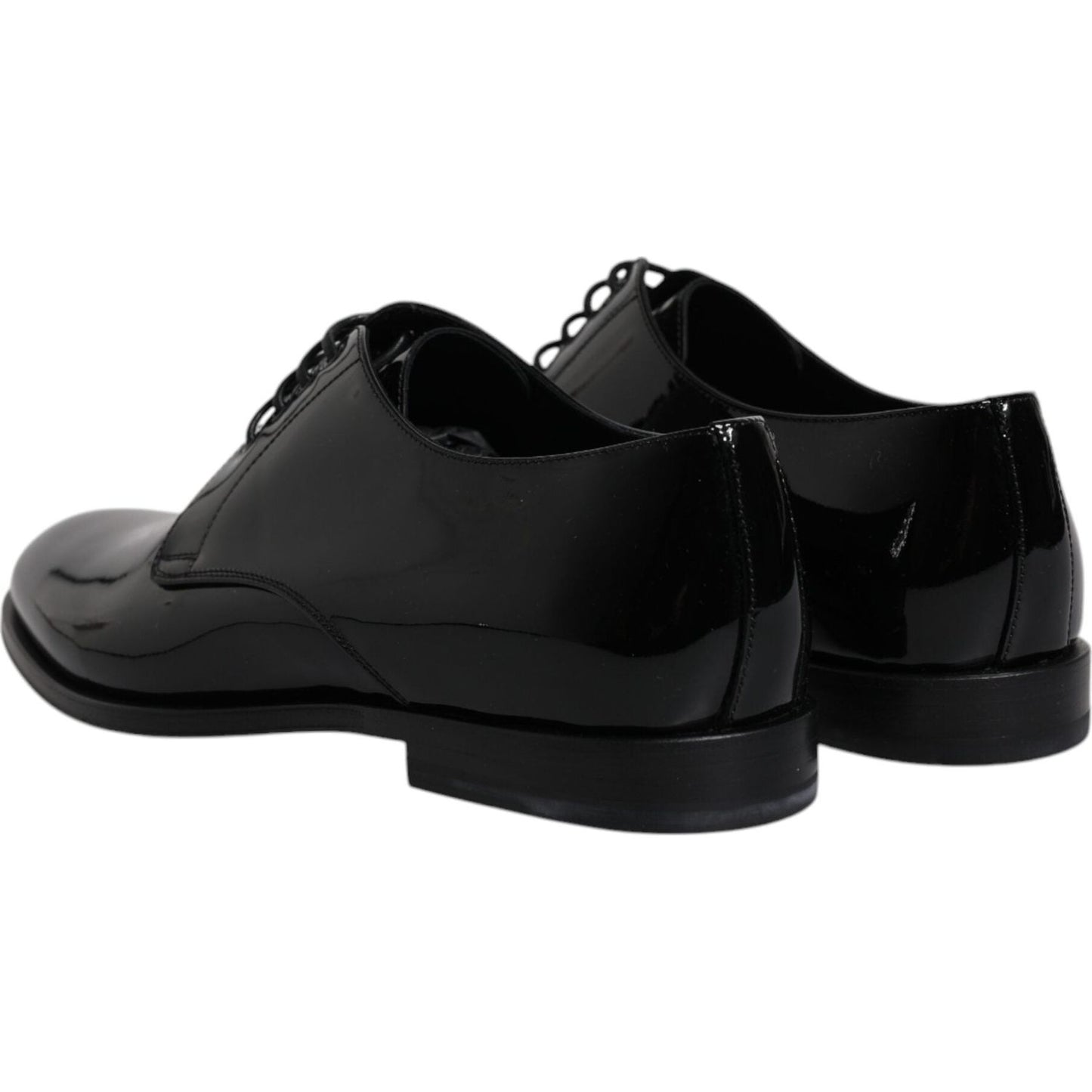 Dolce & Gabbana Black Patent Leather Derby Formal Dress Shoes