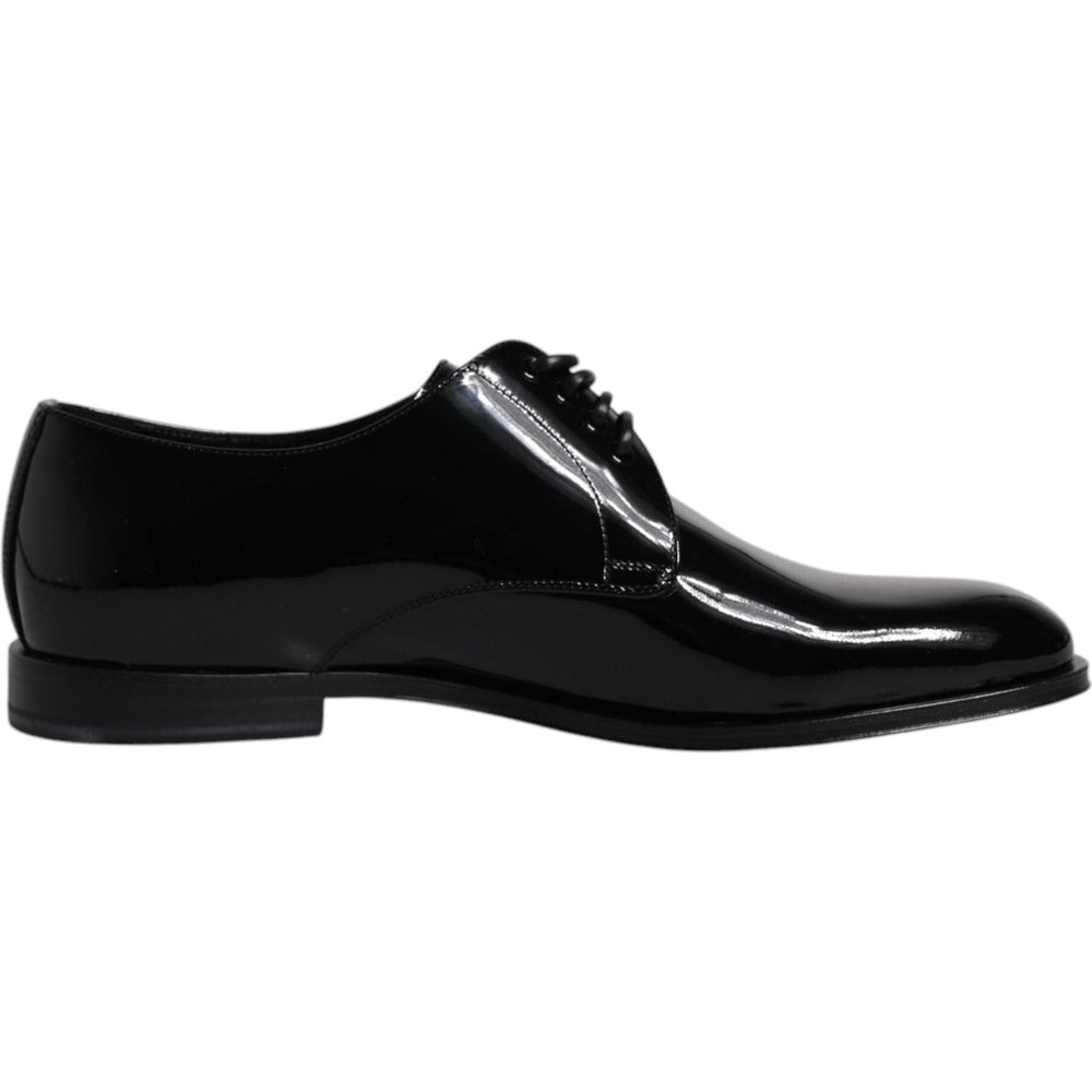 Dolce & Gabbana Black Patent Leather Derby Formal Dress Shoes