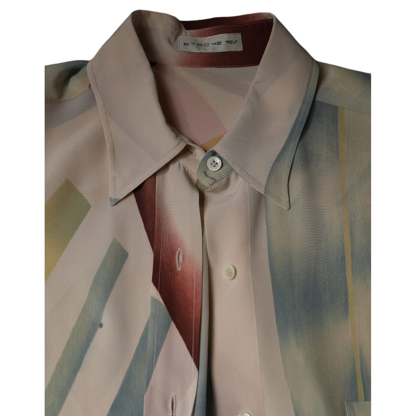 Etro Beige Printed Collared Buttoned Long Sleeves Blouse Top TSH86732-42