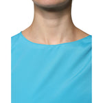 Boutique Moschino Blue Round Neckline Long Sleeves Blouse Top TSH86738-40